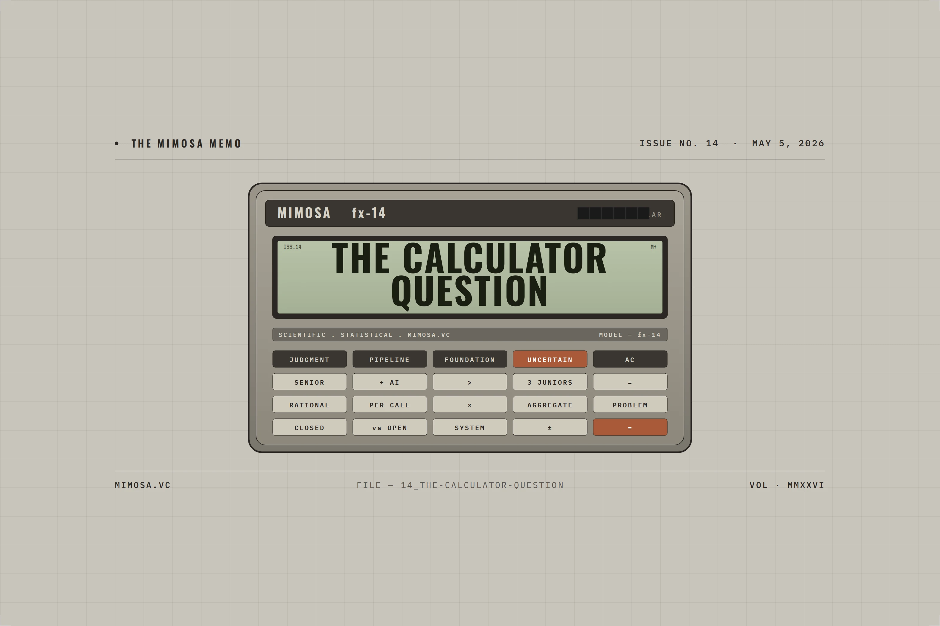 Cover for The Calculator Question