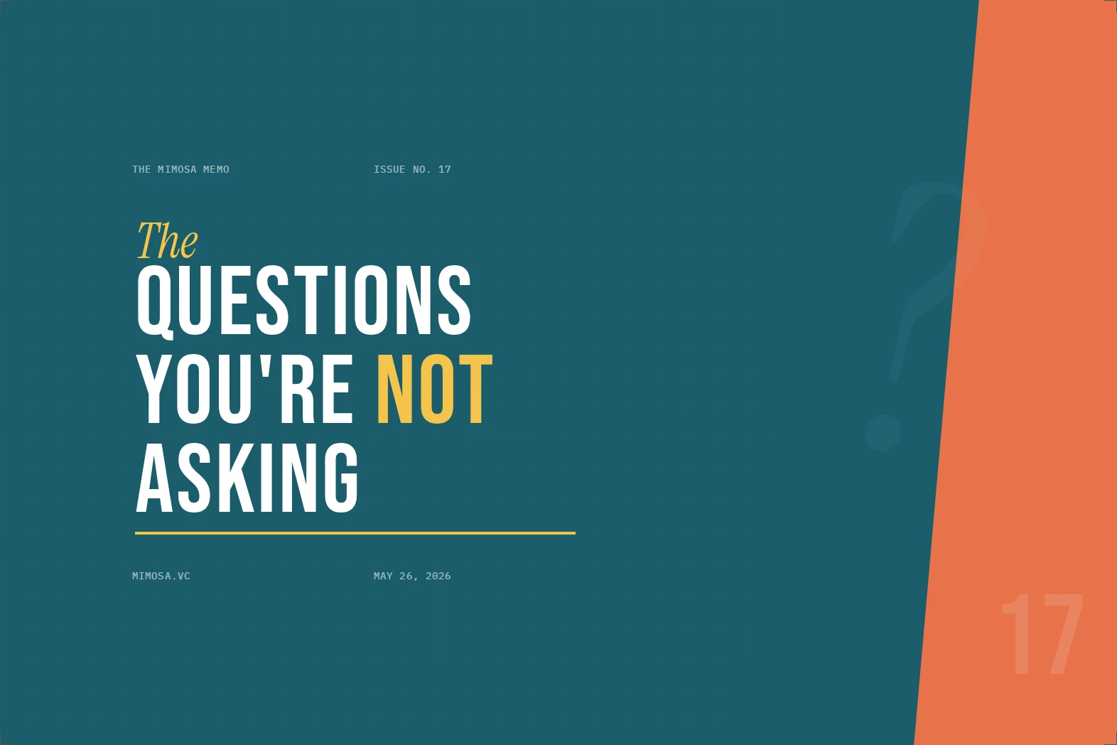 Cover for The Questions You're Not Asking