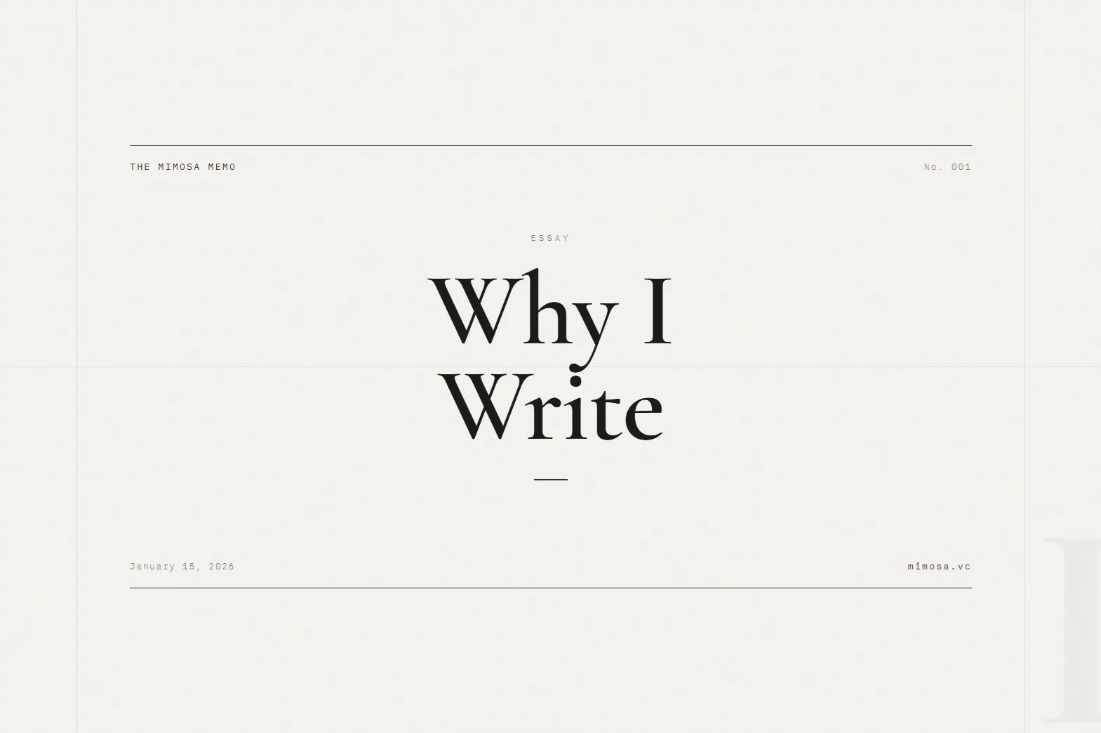 Why I Write