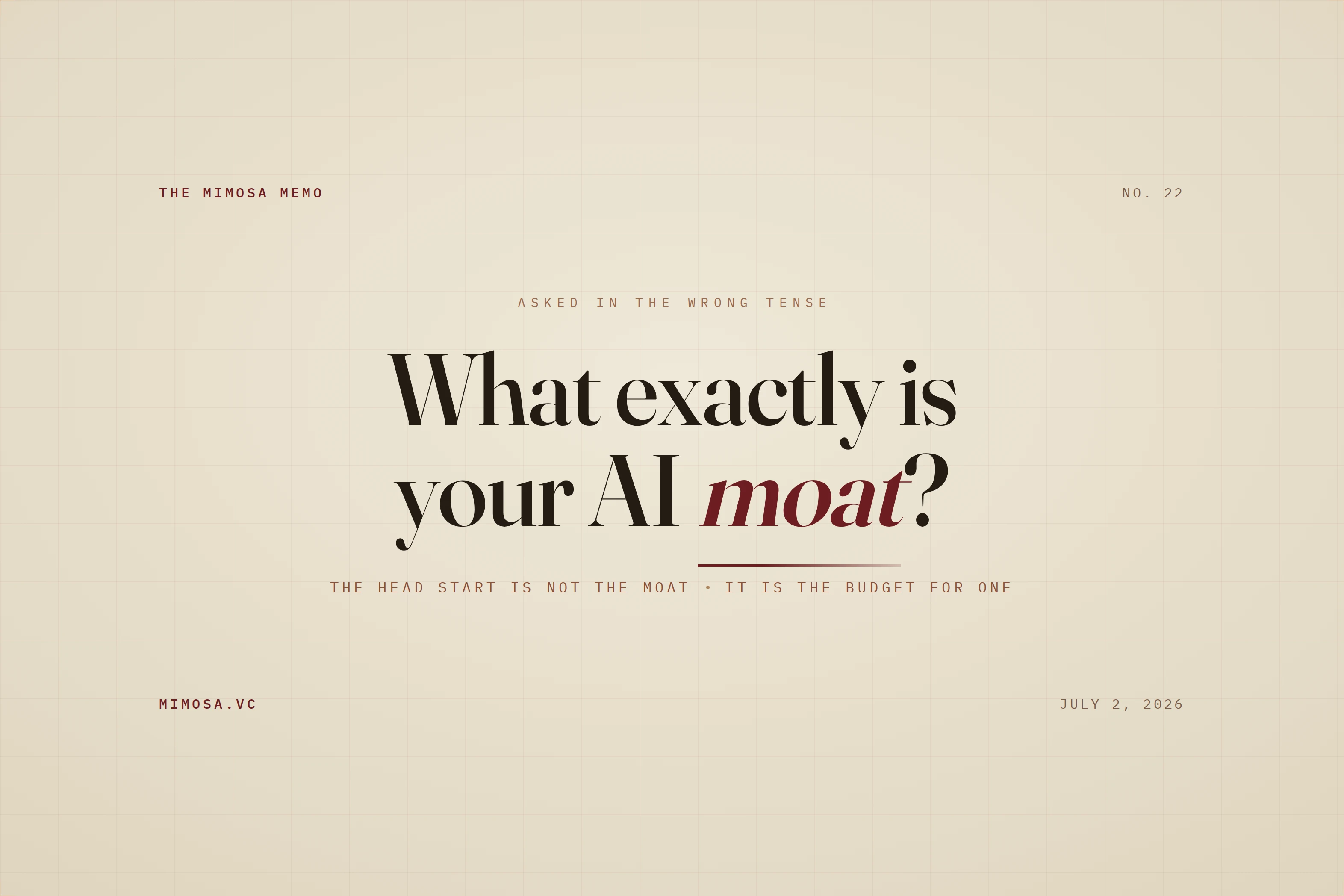 Cover for What exactly is your AI moat?