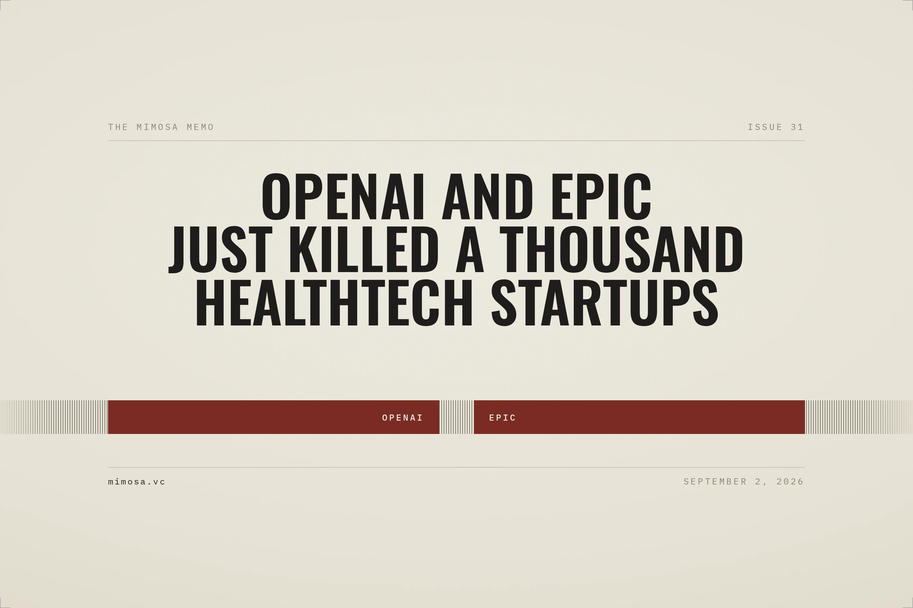 Cover for OpenAI and Epic Just Killed a Thousand Healthtech Startups