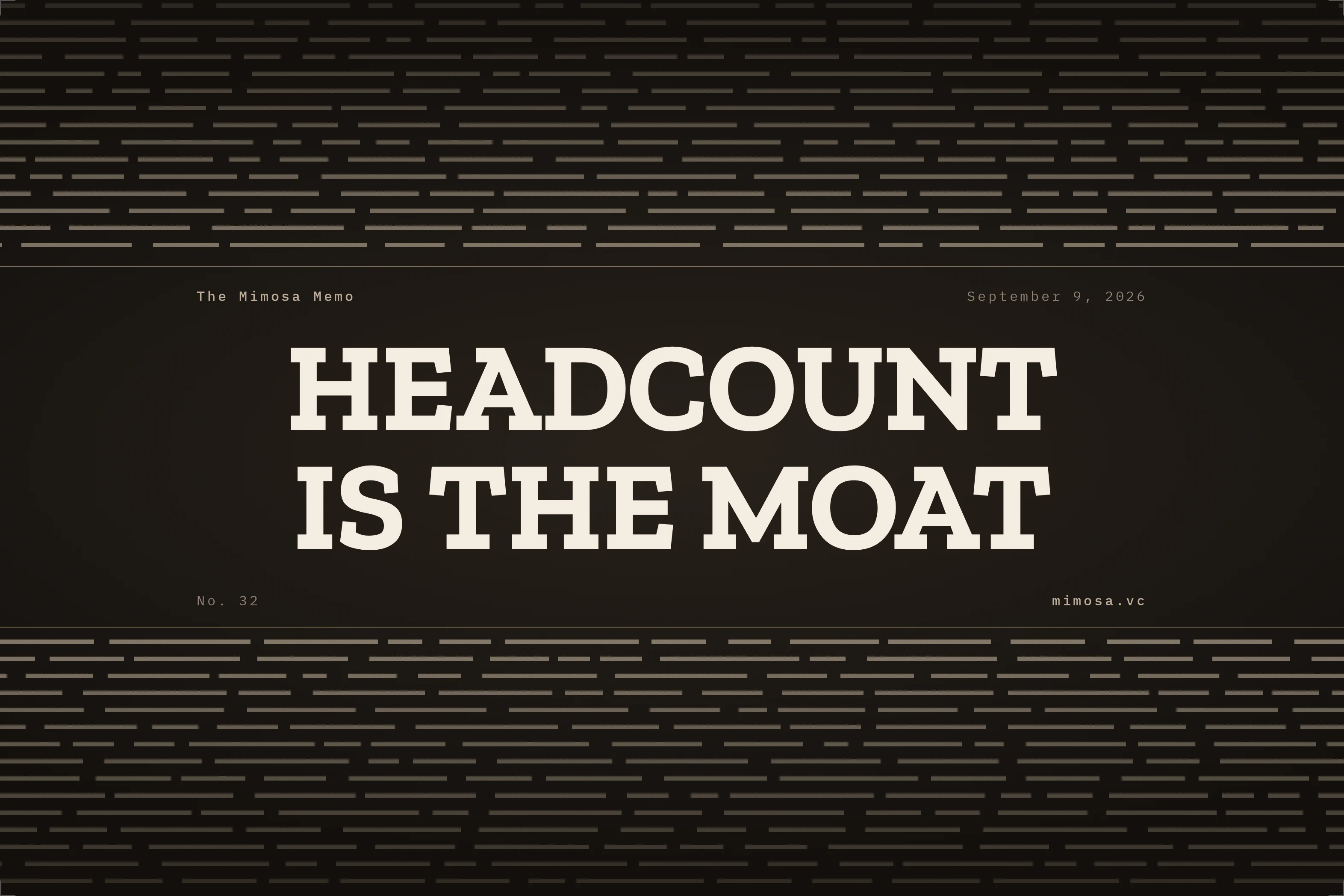 Cover for Headcount Is The Moat