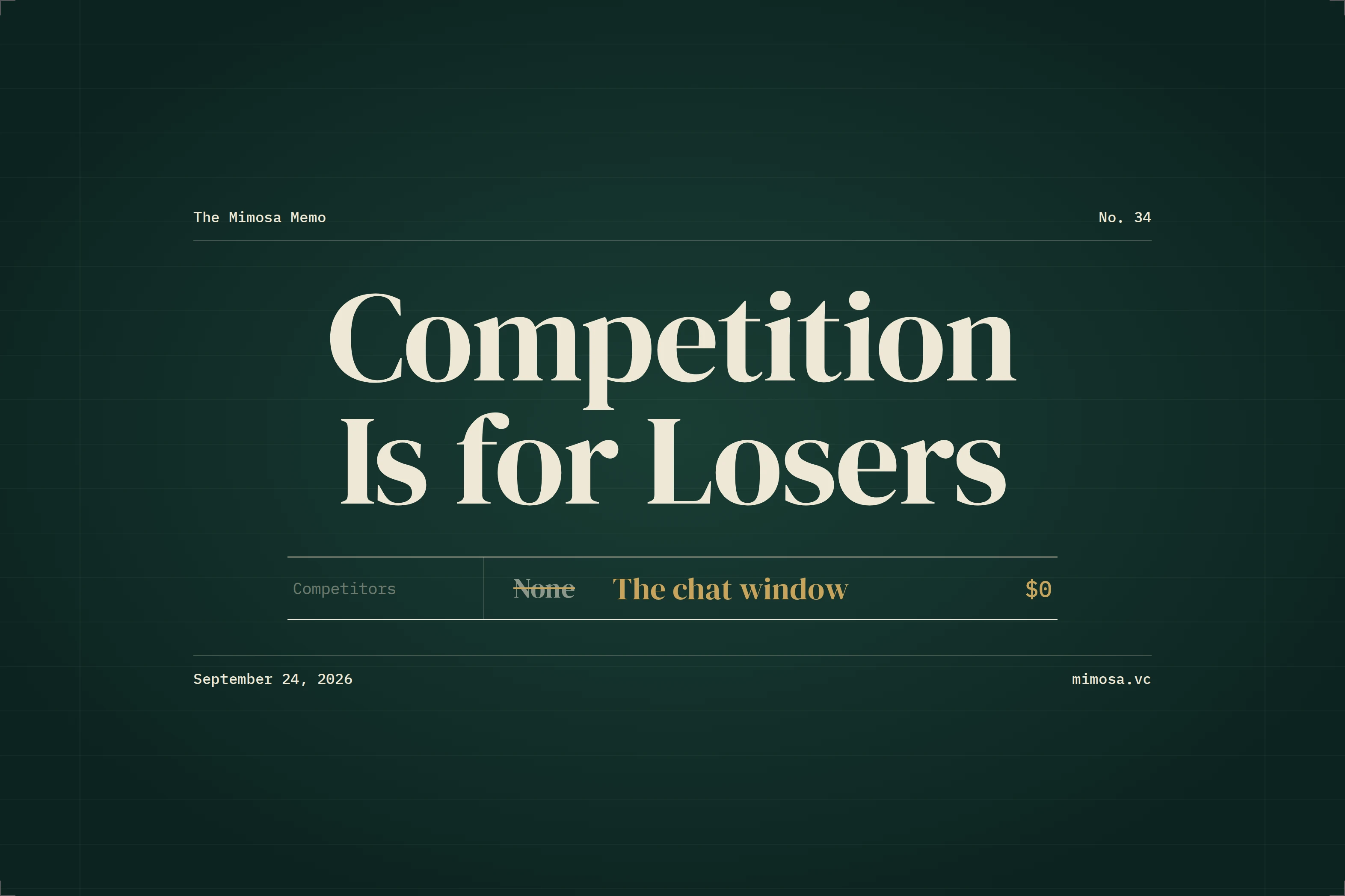 Cover for Competition Is for Losers