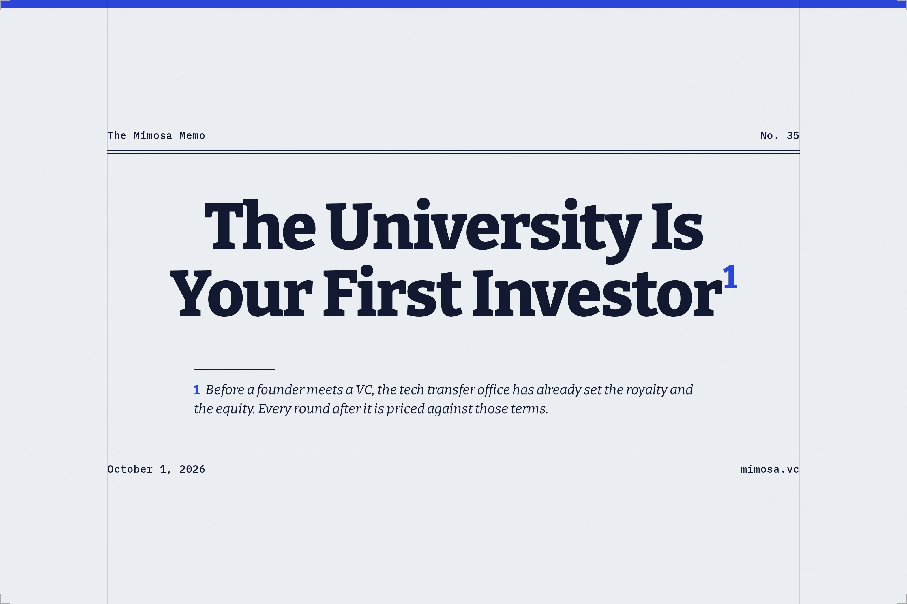 The University Is Your First Investor
