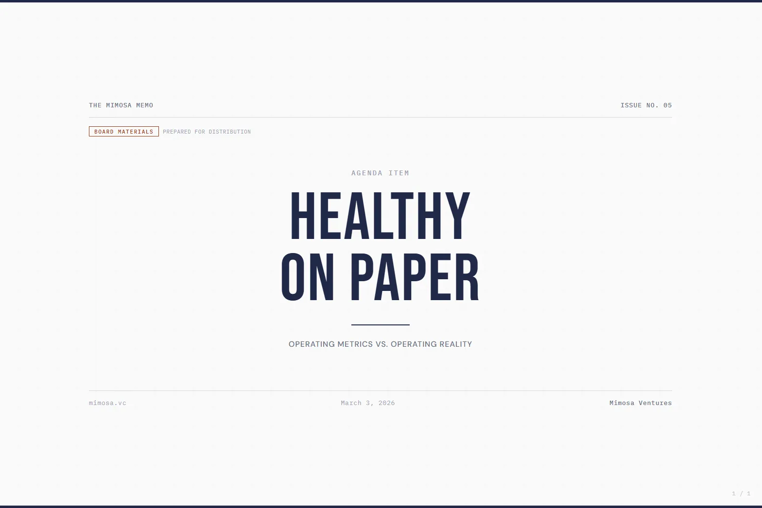 Healthy on Paper